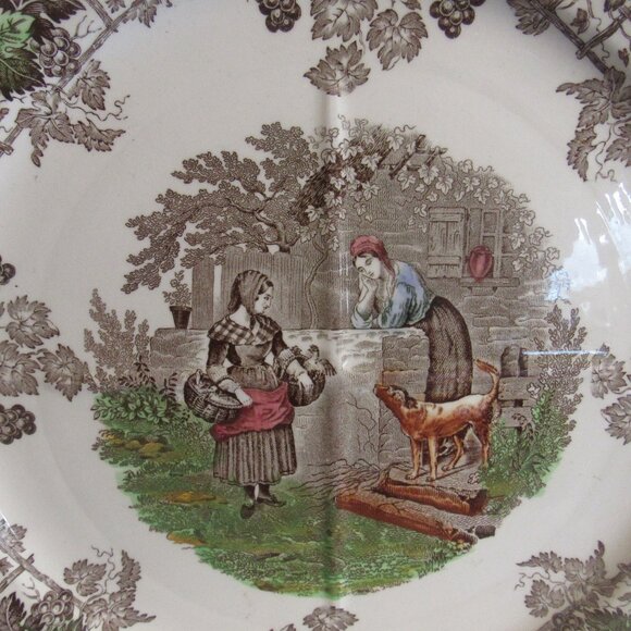 Vintage Spode's Byron Series No 1 Divided Sandwich Plate, Circa 1930s, Farm J889 - Picture 2 of 4